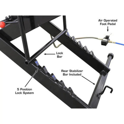 Atlas ACL Air Operated 1,000 lb Capacity Motorcycle Lift with Roller Plate