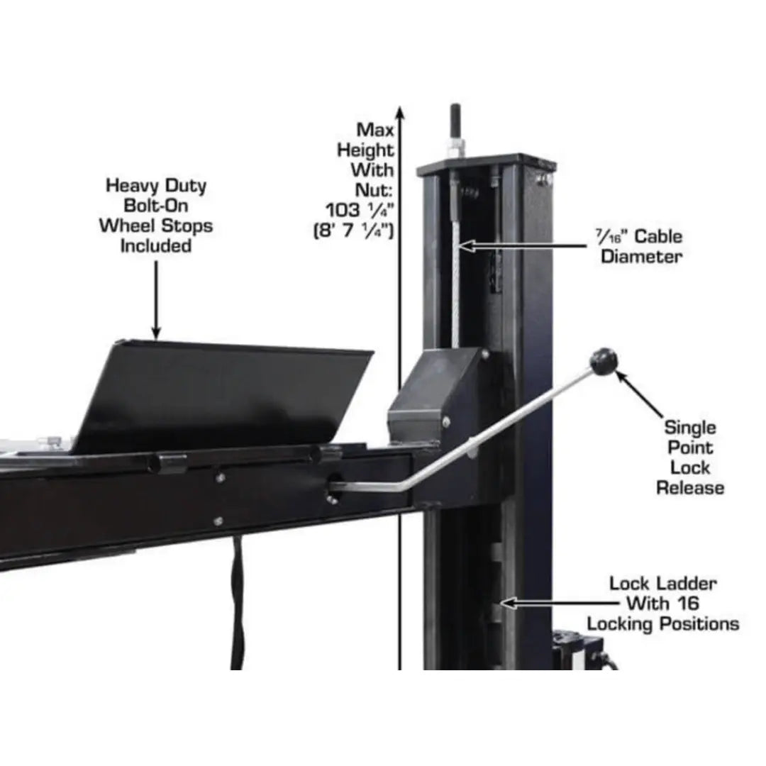 Atlas ALI Certified APEX9 4-Post Lift + RJ6 Rolling Bridge Jack Combo