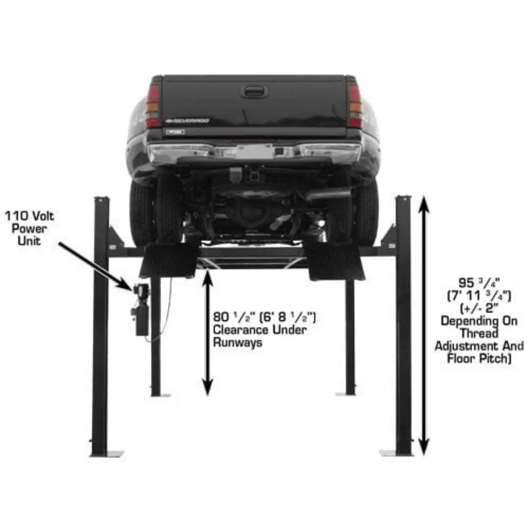 Atlas Garage PRO9000 4 Post Lift + RJ6 Rolling Jacks Combo