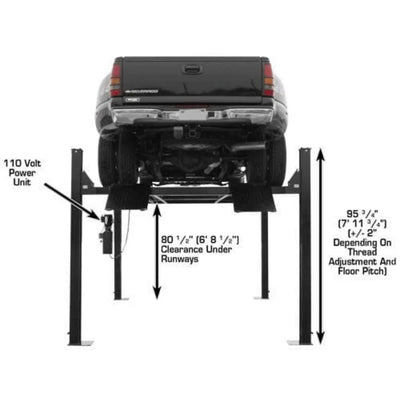 Atlas Garage PRO9000 4 Post Lift + RJ6 Rolling Jacks Combo