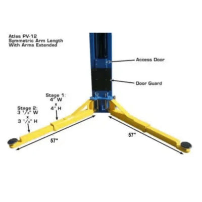 Atlas PV12PX Commercial Grade Overhead 12,000 lb. Capacity 2-Post Auitomotive Lift