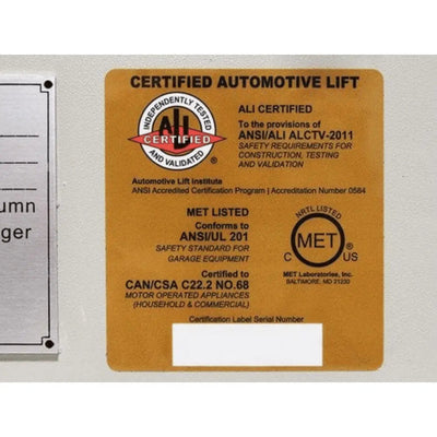 Atlas 74,000 LB. ALI Certified Battery Powered Mobile Column Lift System