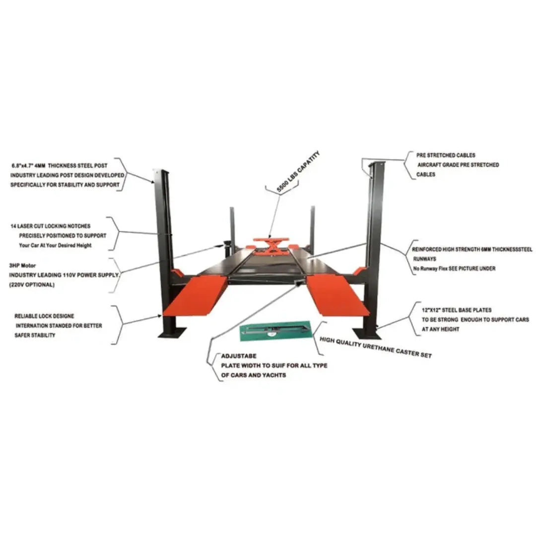 Katool KT-4H110 11,000 lbs 4 Post Car Lift