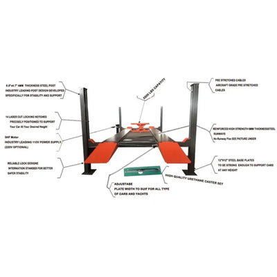 Katool KT-4H110 11,000 lbs 4 Post Car Lift