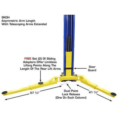 Atlas 9KOHX 9000 lb Overhead 2 Post Lift