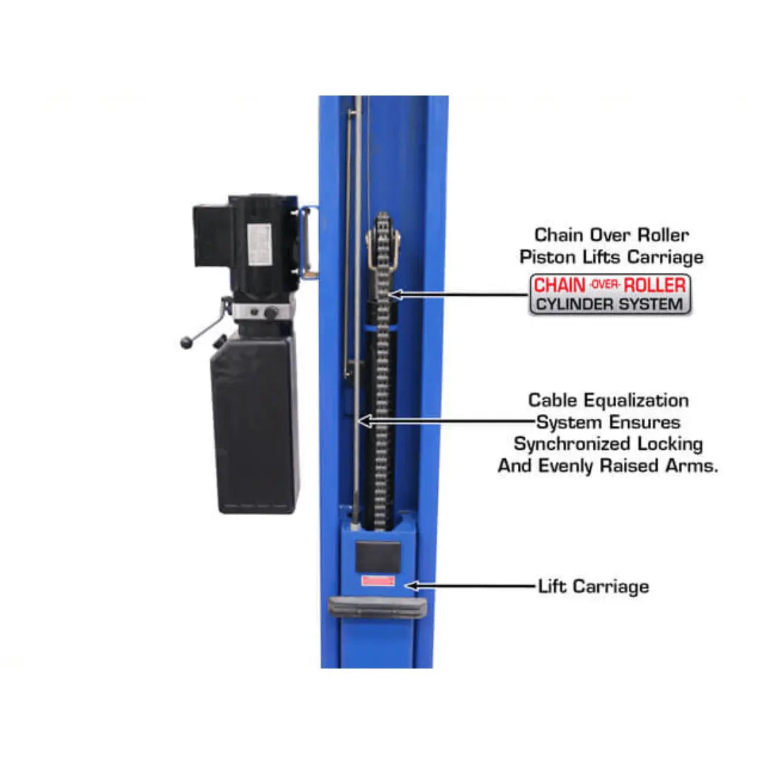 Atlas BP8000 2 Post Car Lift + Lawn Mower Adapter Combo