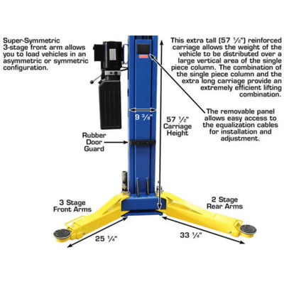 Atlas 9OHSC Overhead 9,000 lb. Capacity 2-Post Lift