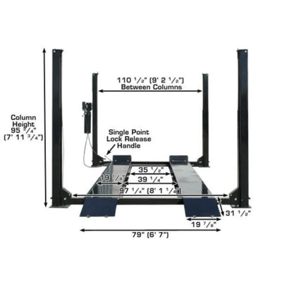 Atlas Garage PRO9000 4 Post Lift + RJ6 Rolling Jacks Combo