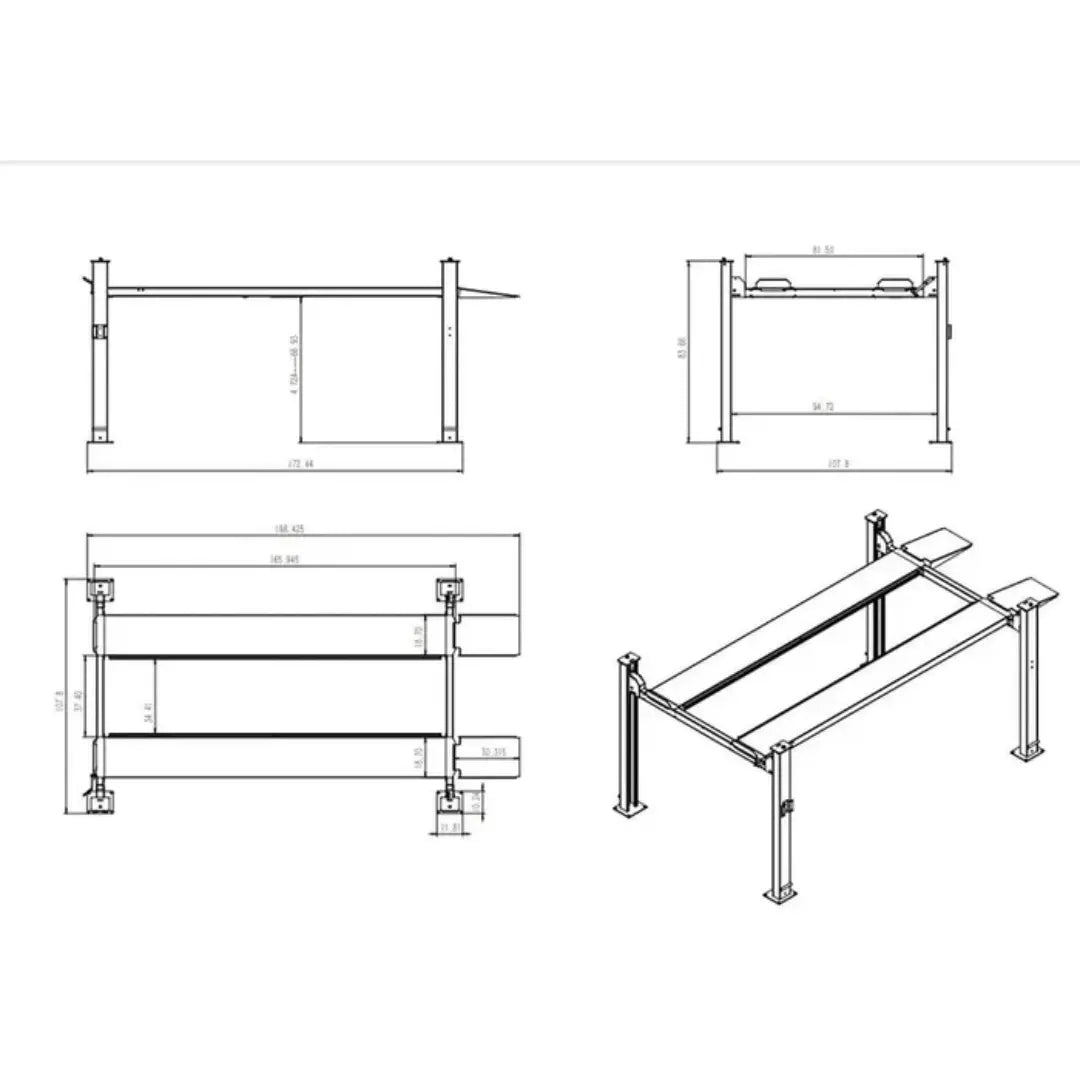 Katool KT-4H850 4 Post 8,500 lbs Heavy Duty lift
