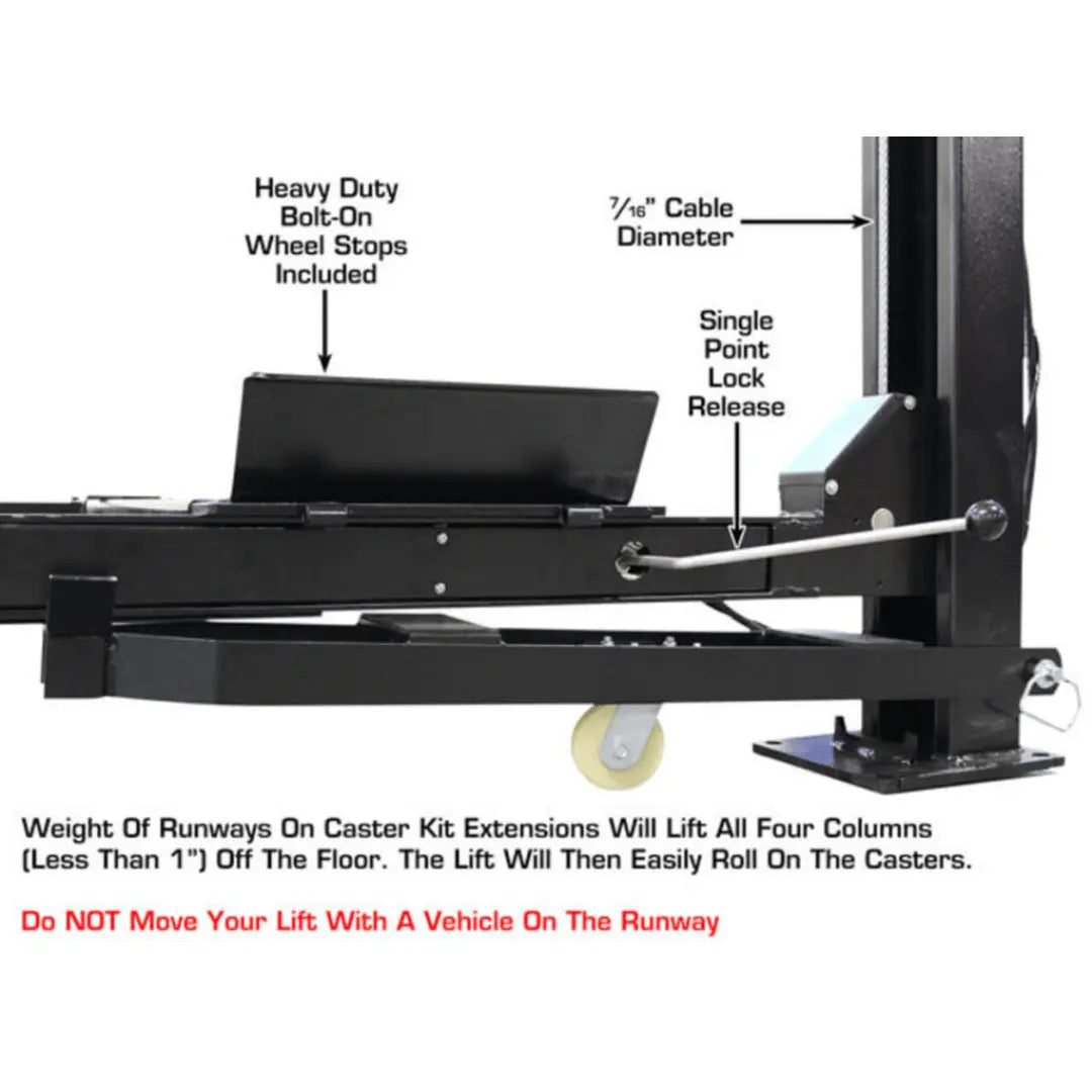 Atlas ALI Certified APEX9 4-Post Lift + RJ6 Rolling Bridge Jack Combo