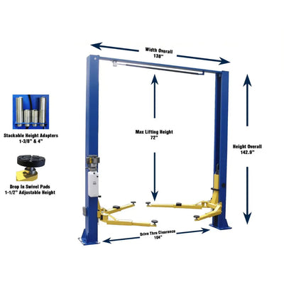 Valor VP9KSCX 9,000 lb 2 Post Clear Floor - Symmetric