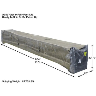 Atlas ALI Certified APEX9 4-Post Lift + RJ6 Rolling Bridge Jack Combo