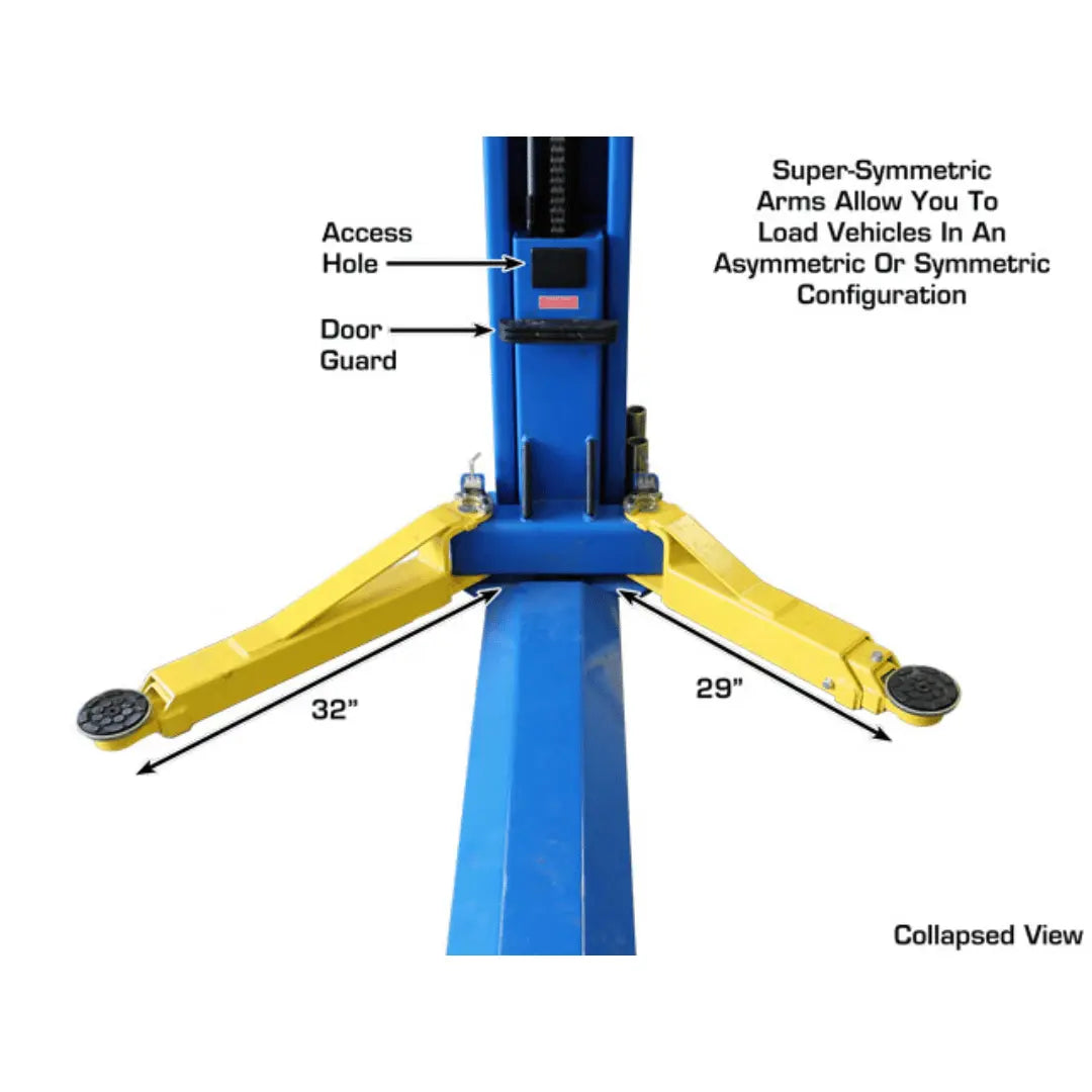 Atlas BP8000 2 Post Car Lift + Lawn Mower Adapter Combo