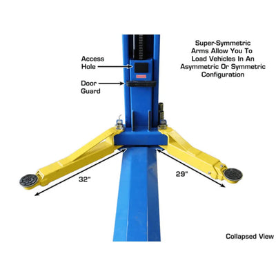 Atlas BP8000 2 Post Car Lift + Lawn Mower Adapter Combo
