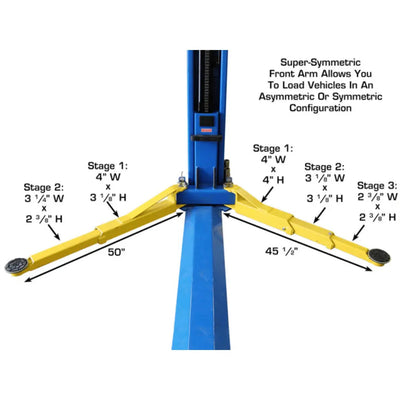 Atlas BP8000 2 Post Car Lift + Lawn Mower Adapter Combo