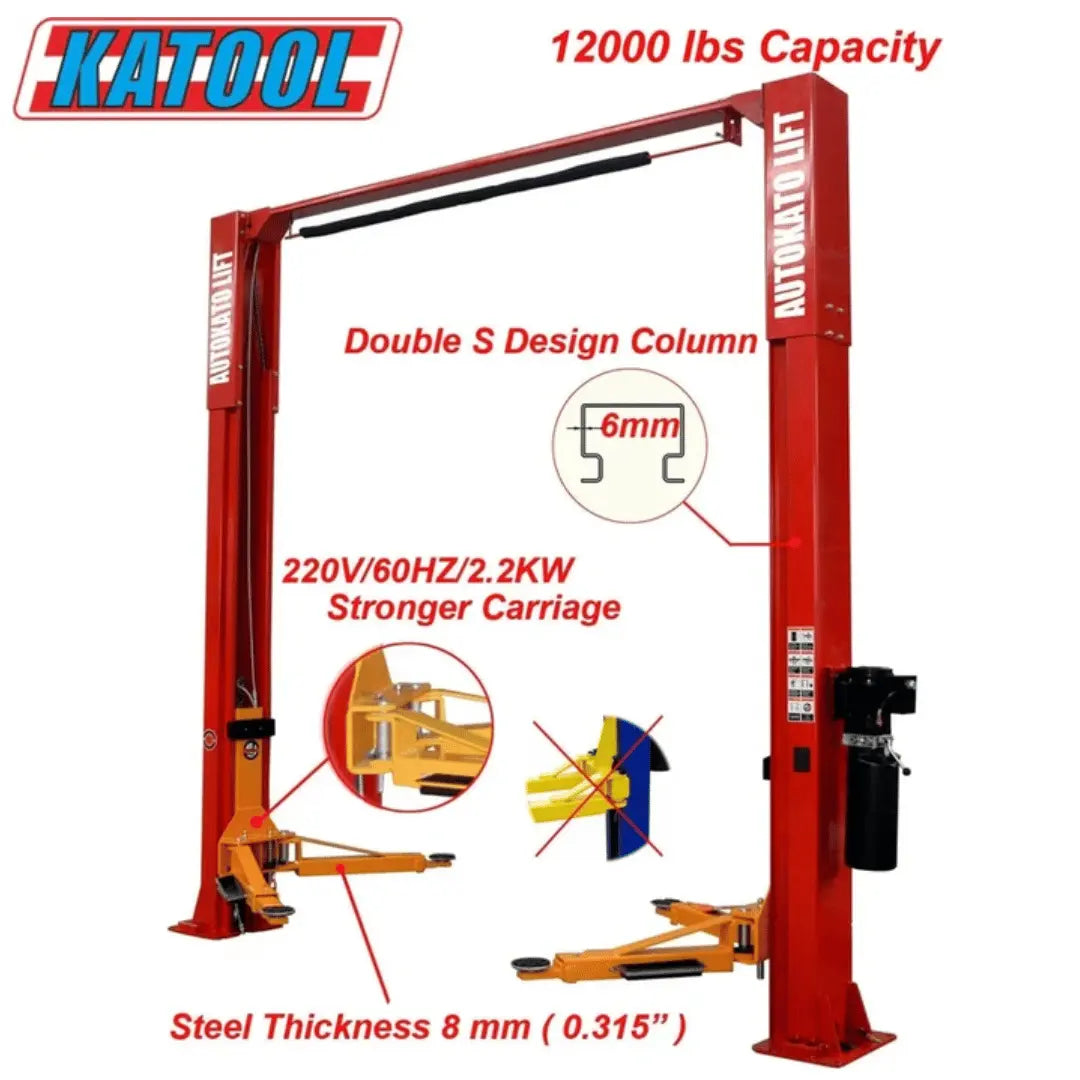 Katool KT-M120 12,000 lbs lift | 2 Post Clear-floor Vehicle Lift