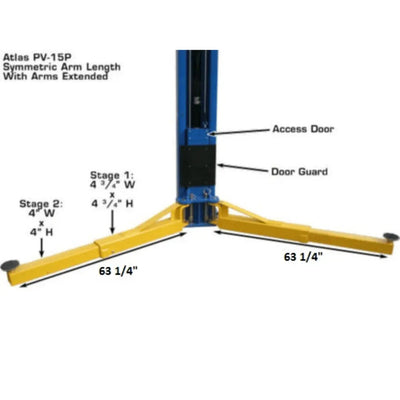 Atlas PV15PX 15,000 lb Overhead 2 Post Lift