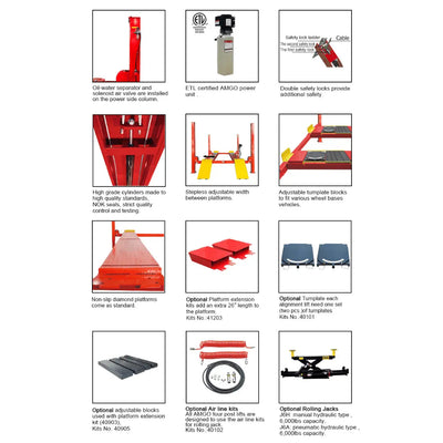 Amgo PRO-12A 12,000 lb 4 Post Lift