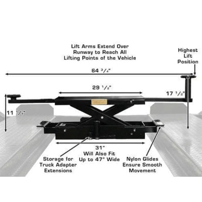 Atlas Garage PRO8000 4 Post Lift + RJ35 Sliding Jacks Combo