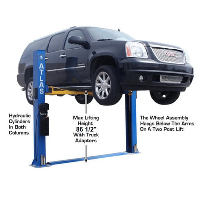 Atlas BP8000 2 Post Car Lift + Lawn Mower Adapter Combo