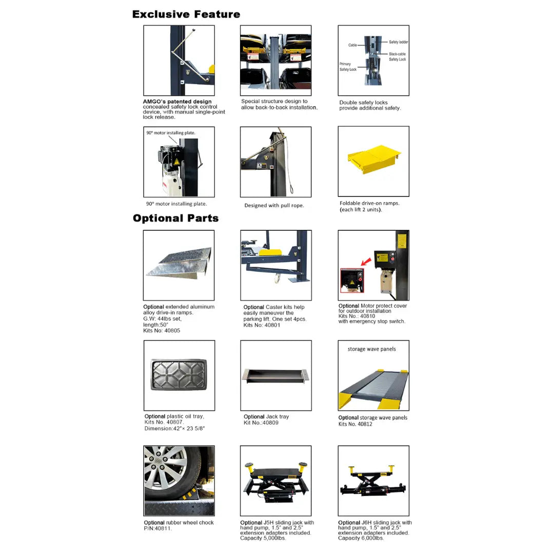 Amgo 409-HP 9,000 Lb Parking Lift