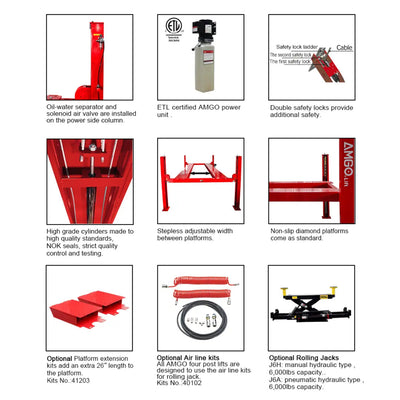 Amgo PRO-12 12,000 lb 4 Post Lift