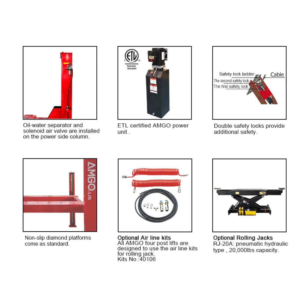 Amgo PRO-30E HD 30,000 lb 4 Post Lift