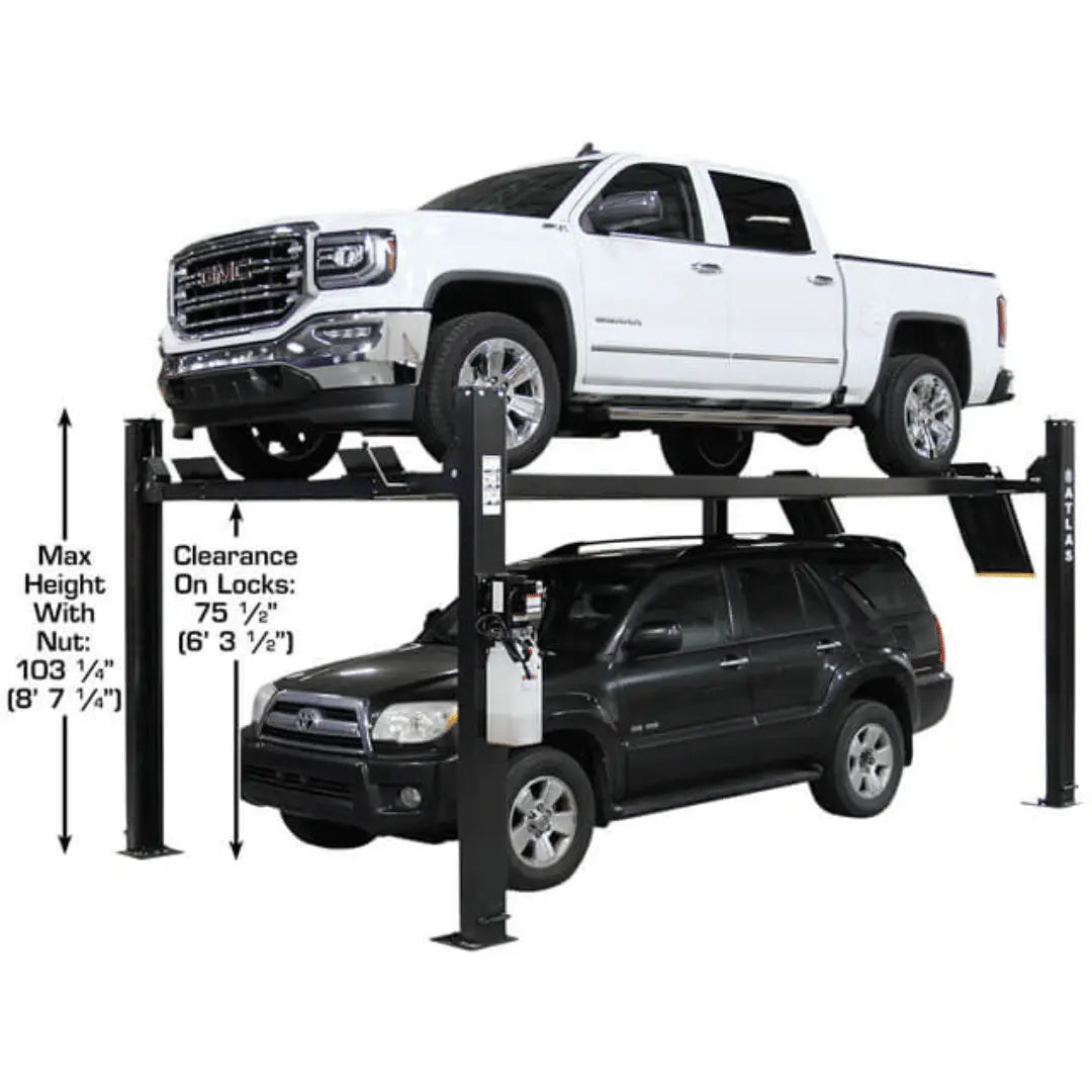 Atlas ALI Certified APEX9 4-Post Lift + RJ6 Rolling Bridge Jack Combo