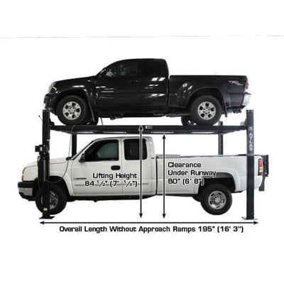 Atlas Garage PRO8000EXT-L 4 Post Lift + RJ35 Sliding Jack Combo