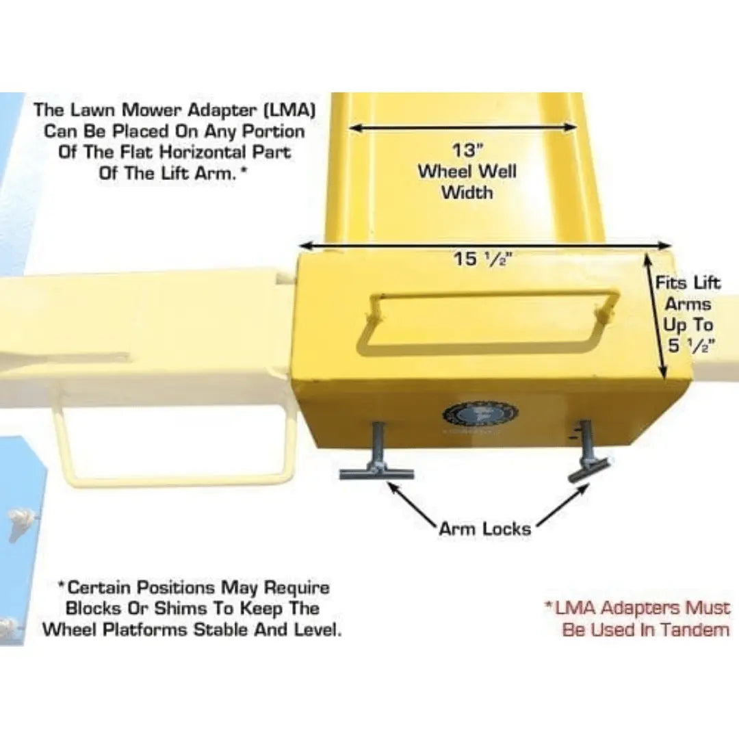 Atlas BP8000 2 Post Car Lift + Lawn Mower Adapter Combo