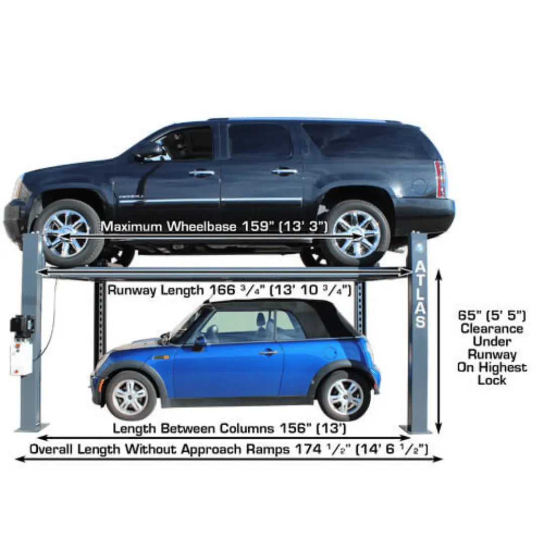 Atlas 408SL Super Deluxe Portable Hobbyist 8,000 lb. Capacity 4-Post Lift
