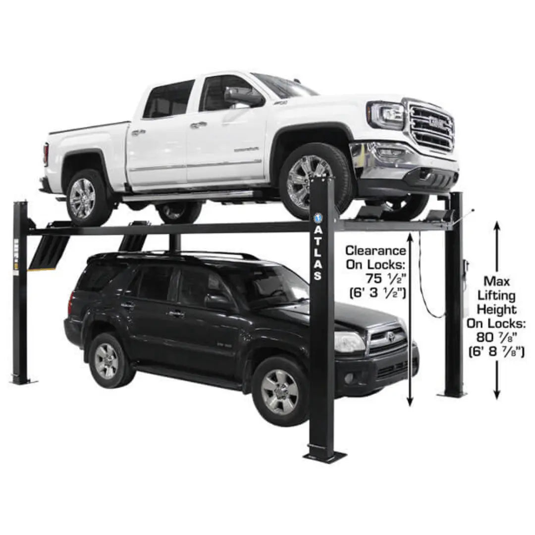 Atlas ALI Certified APEX9 4-Post Lift + RJ6 Rolling Bridge Jack Combo