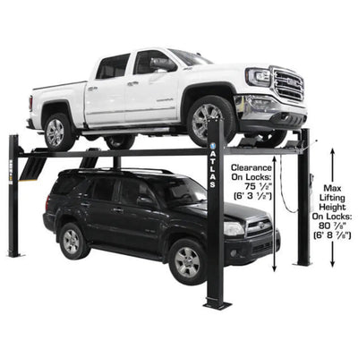 Atlas ALI Certified APEX9 4-Post Lift + RJ6 Rolling Bridge Jack Combo