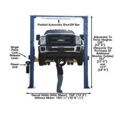 Atlas PV15PX 15,000 lb Overhead 2 Post Lift