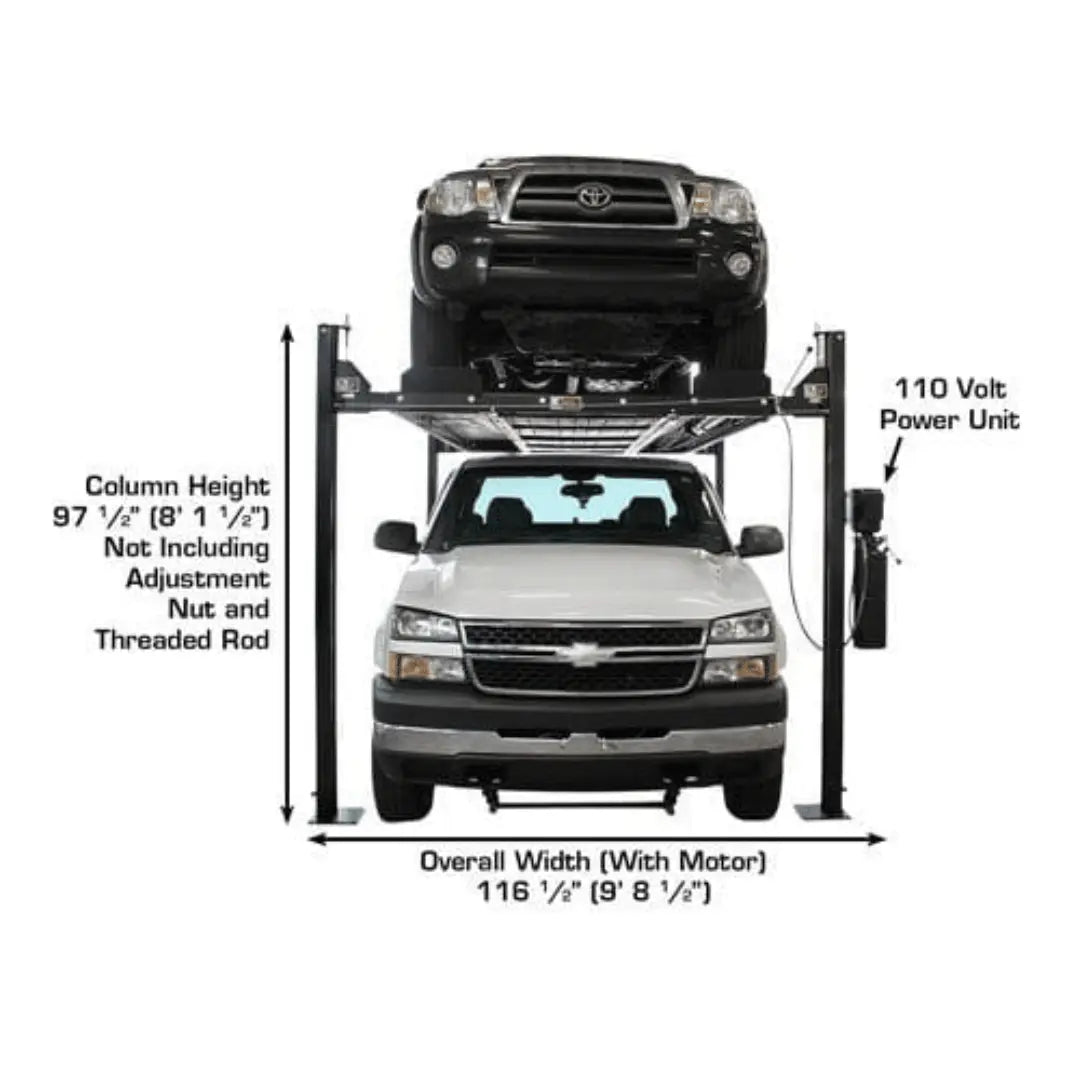 Atlas Garage PRO8000EXT-L 4 Post Lift + RJ35 Sliding Jack Combo