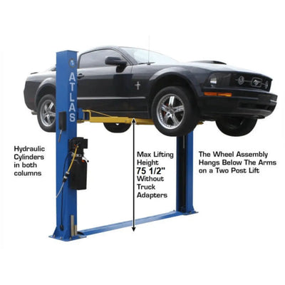 Atlas BP8000 2 Post Car Lift + Lawn Mower Adapter Combo