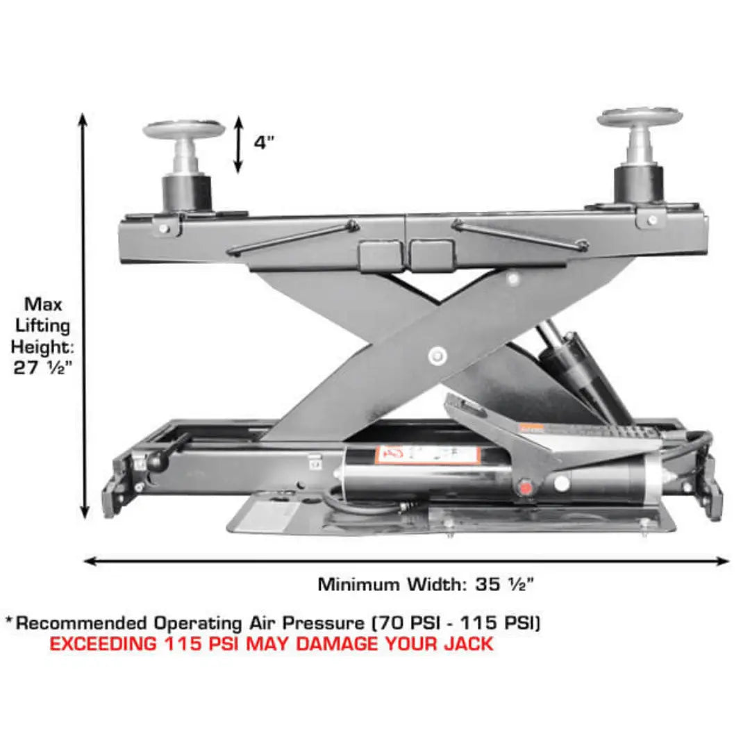 Atlas Open Front Alignment Lift + RJ7000 ALI Certified Rolling Jack Combo