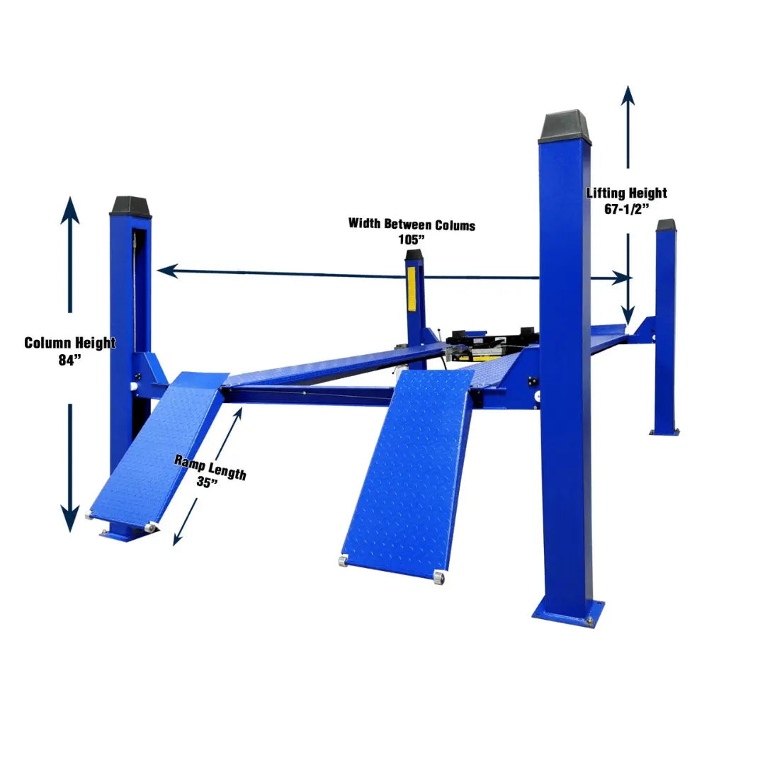 Tuxedo FP12K-K 12,000 lb 4 Post Lift - Cable Driven