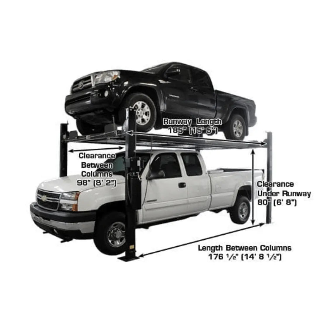 Atlas Garage PRO8000EXT-L 4 Post Lift + RJ35 Sliding Jack Combo