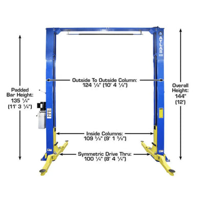 Atlas PRO-9D 9,000 lb 2-Post Overhead Lift