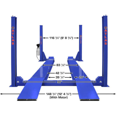 Atlas Open Front Alignment Lift + RJ7000 ALI Certified Rolling Jack Combo