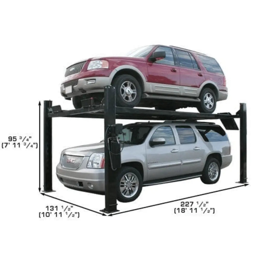 Atlas Garage Extra Tall/Extra Wide Portable Lift | Heavy Duty 4-Post Lift