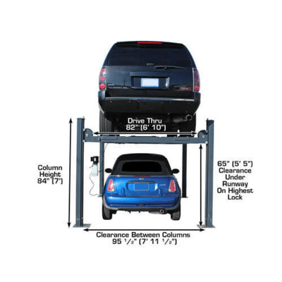 Atlas 408SL Super Deluxe Portable Hobbyist 8,000 lb. Capacity 4-Post Lift