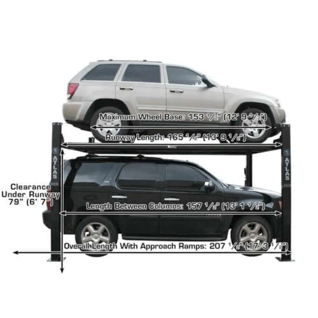 Atlas Garage PRO8000EXT Extra Tall Portable Hobbyist 8,000 lb. Capacity 4-Post Lift