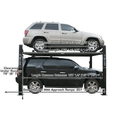 Atlas Garage PRO8000EXT 4 Post Lift + RJ35 Sliding Jacks Combo