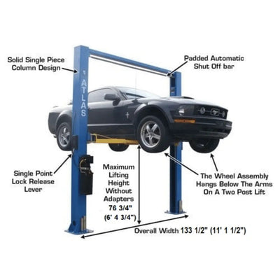 Atlas 9OHSC Overhead 9,000 lb. Capacity 2-Post Lift