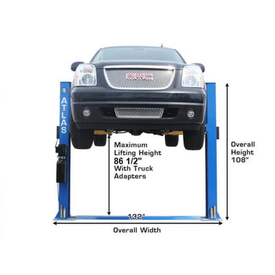Atlas BP8000 2 Post Car Lift + Lawn Mower Adapter Combo