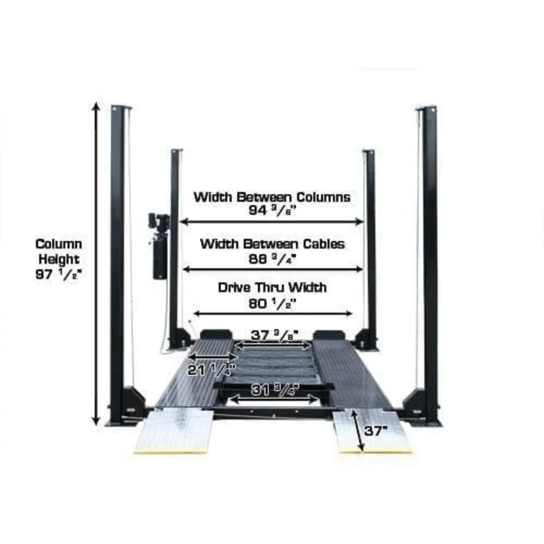 Atlas Garage PRO8000EXT 4 Post Lift + RJ35 Sliding Jacks Combo