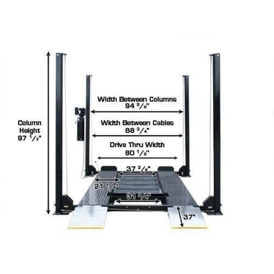 Atlas Garage PRO8000EXT 4 Post Lift + RJ35 Sliding Jacks Combo