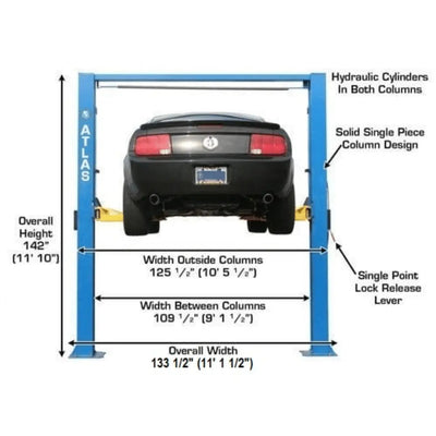 Atlas 9OHSC Overhead 9,000 lb. Capacity 2-Post Lift